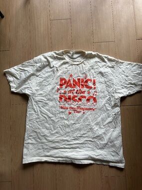Panic At The Disco Mens 3XL White Viva Las Vengeance Tour Band Graphic Tee
